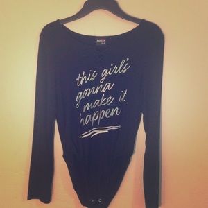 Girls one pice long sleeve with quote on it